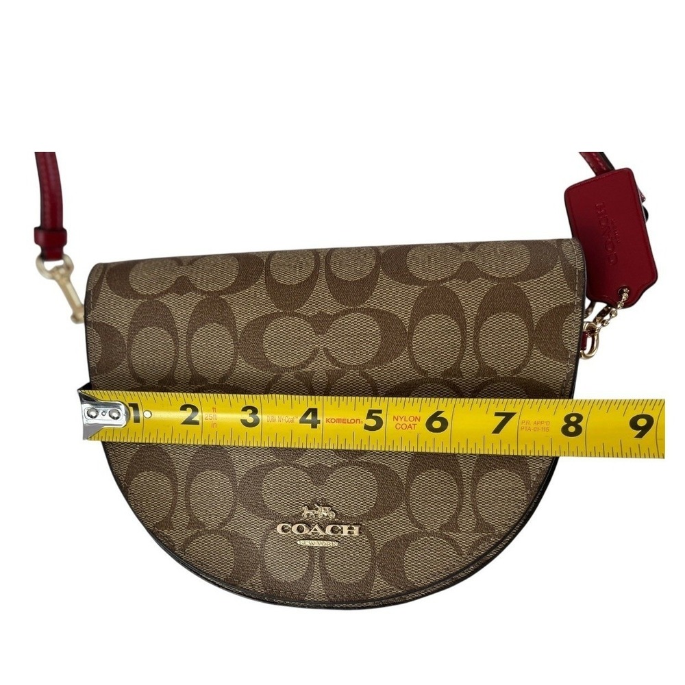 COACH Ellen Crossbody Bag in Signature Canvas Khaki Red C1430 - Picture 10 of 10
